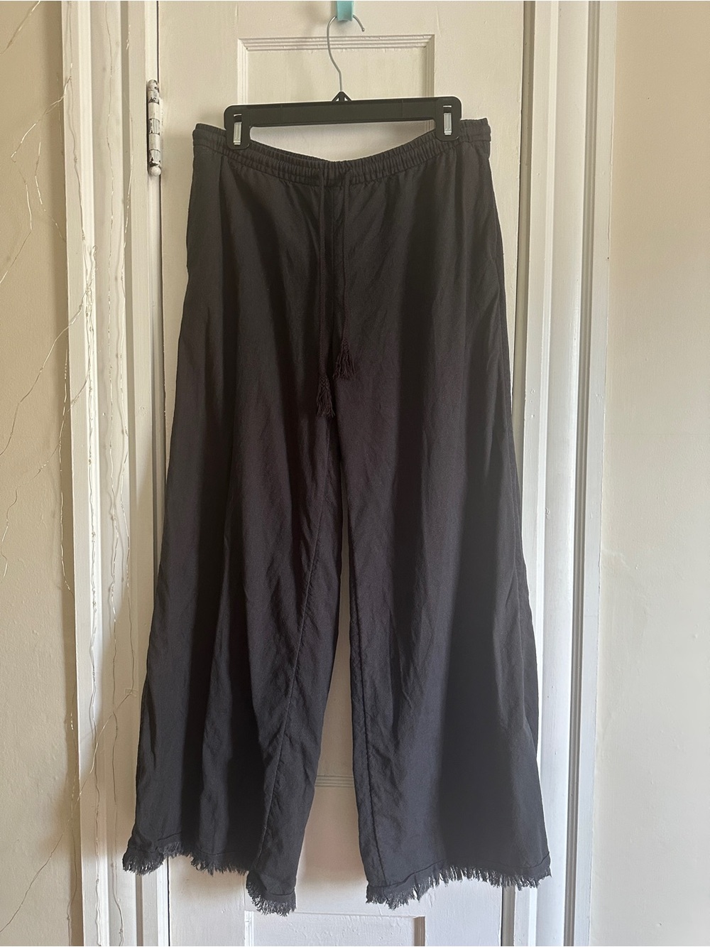 H&M Grey Charcoal Wide-Leg Casual Pants (Size 10)